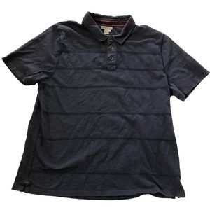 carbon2cobalt Men’s Navy Textured Stripe Polo Shirt